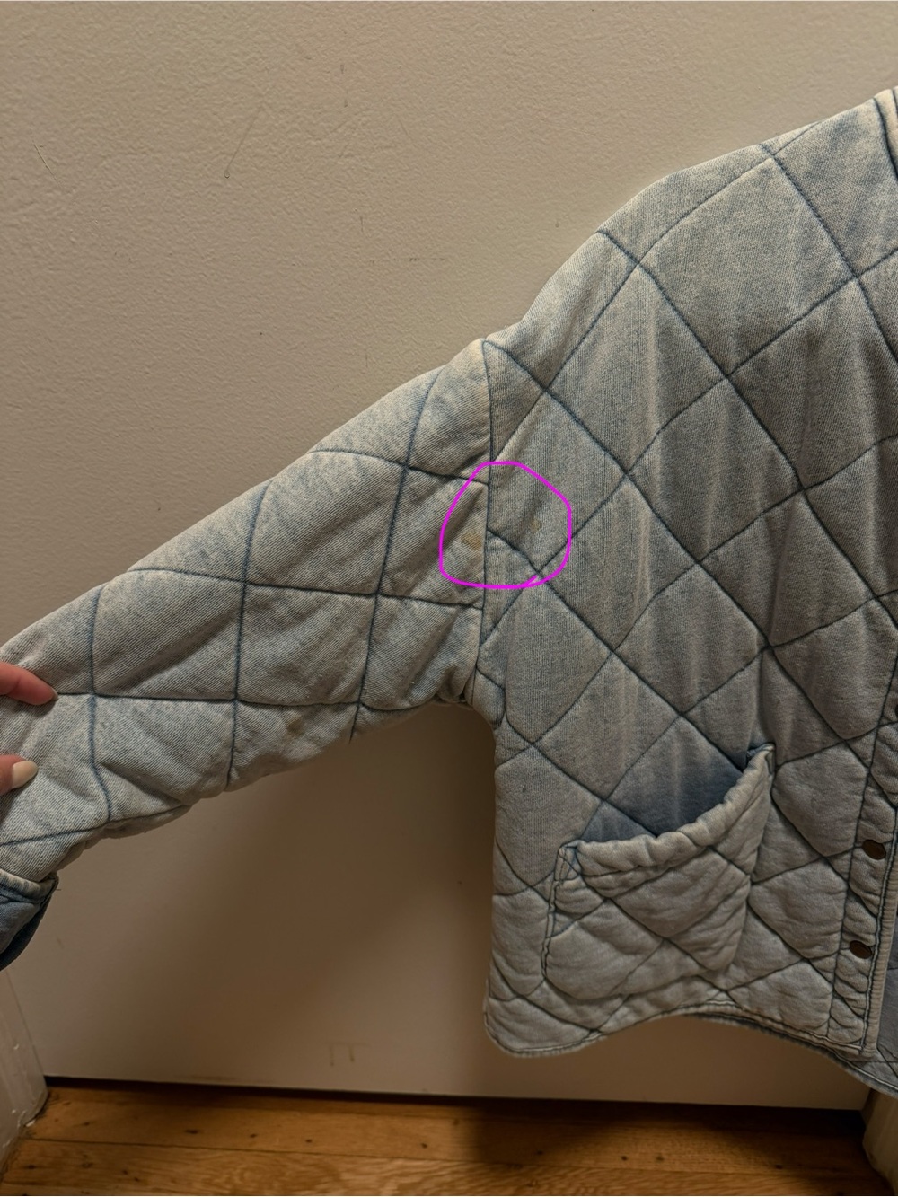 Quilted Light Blue Women's Jacket - Picture 4 of 5